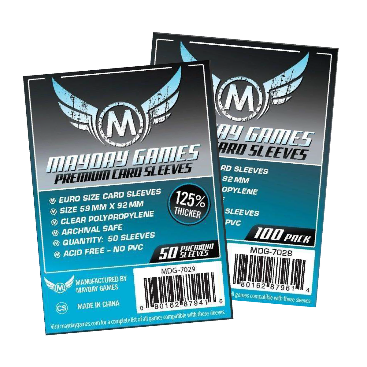 59x92mm Mayday Euro Game Sleeves (Standard/Premium)