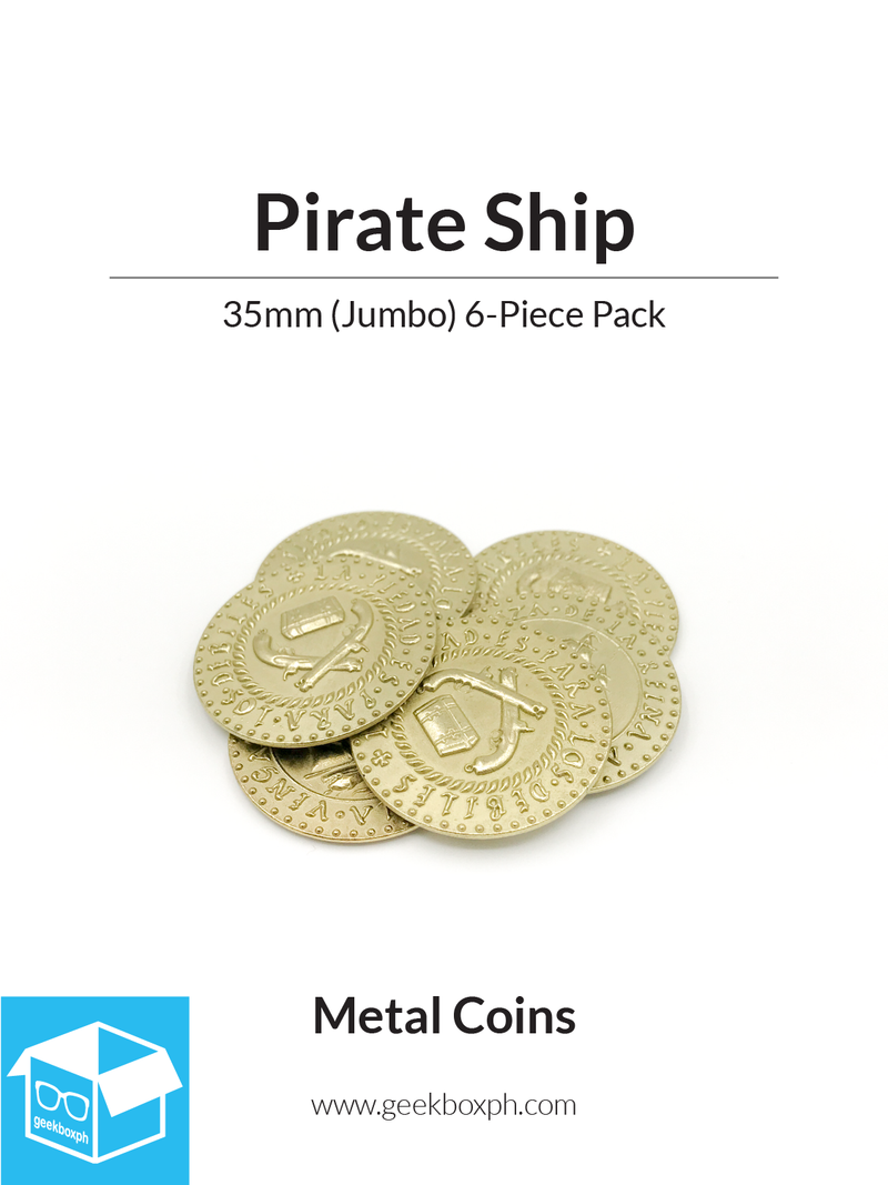 Pirate Ship Themed Metal Coins (Various Sizes)