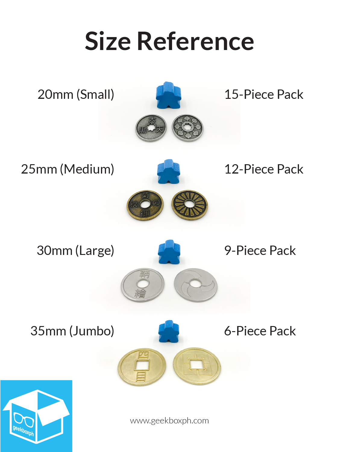 Early English Themed Metal Coins (Various Sizes)