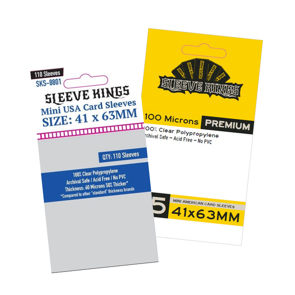 41x63mm Sleeve Kings Mini USA Card Sleeves (Standard/Premium)
