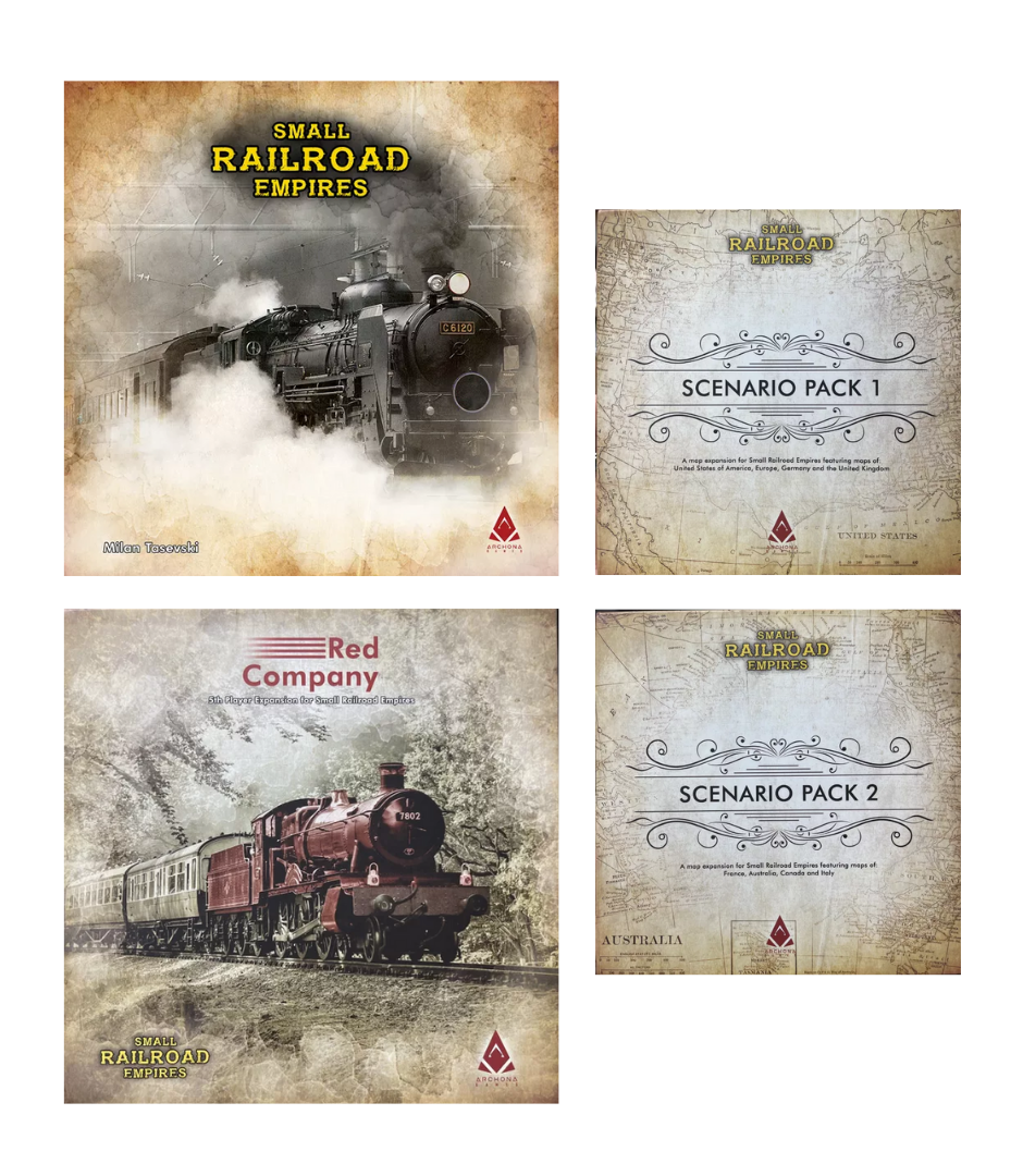 Small Railroad Empires Bundle: Core Game with Red Company Expansion and Scenario Packs 1&2
