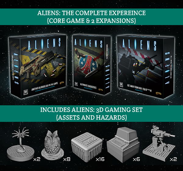 Aliens Another Glorious Day in the Corp Bundle: Base Game with 2 Expansions and 3D Gaming Set