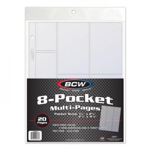 BCW Pro 8-Pocket Photo Page - Mutiple Size Pockets (20 Page Pack)