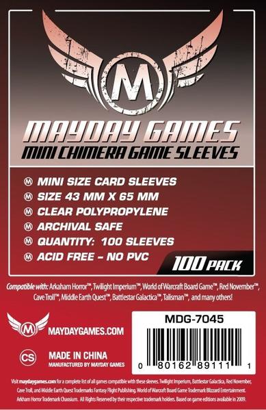 43x65mm Mayday Mini Chimera Game Sleeves (Standard/Premium)