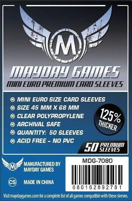 45x68mm Mayday Mini Euro Game Sleeves (Standard/Premium)
