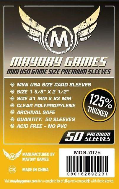 41x63mm Mayday Mini USA Game Sleeves (Standard/Premium)