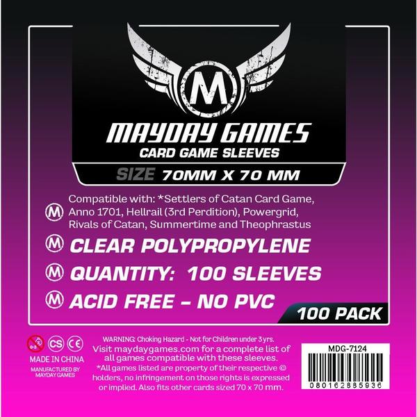 70x70mm Mayday Small Square Game Sleeves (Standard/Premium)