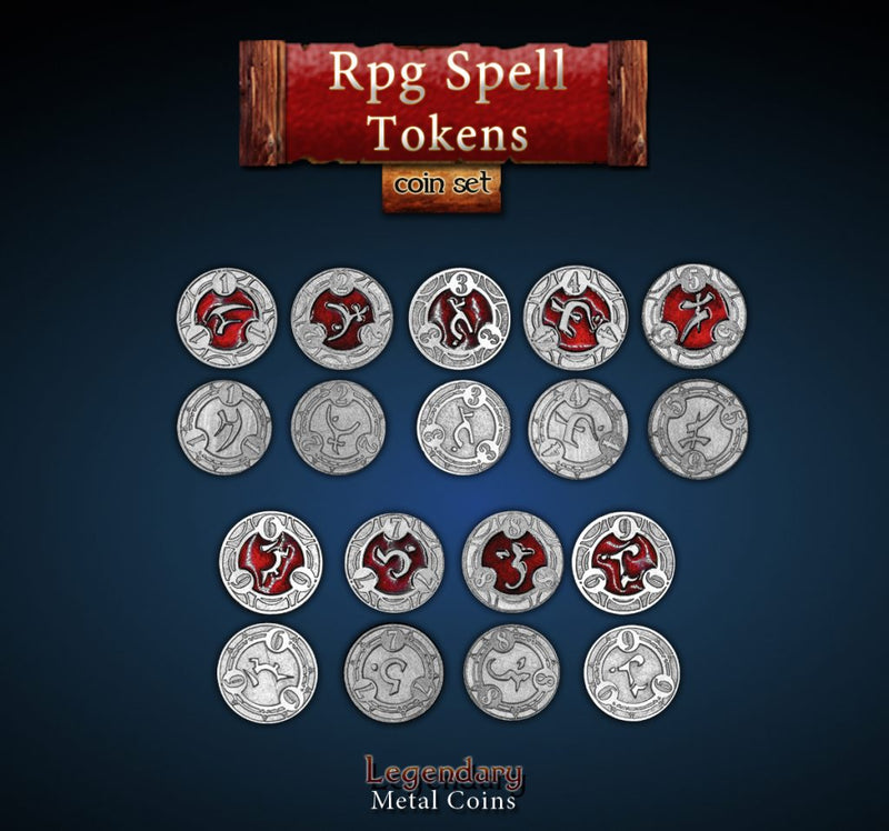 Legendary Metal Coins: RPG Spell Tokens